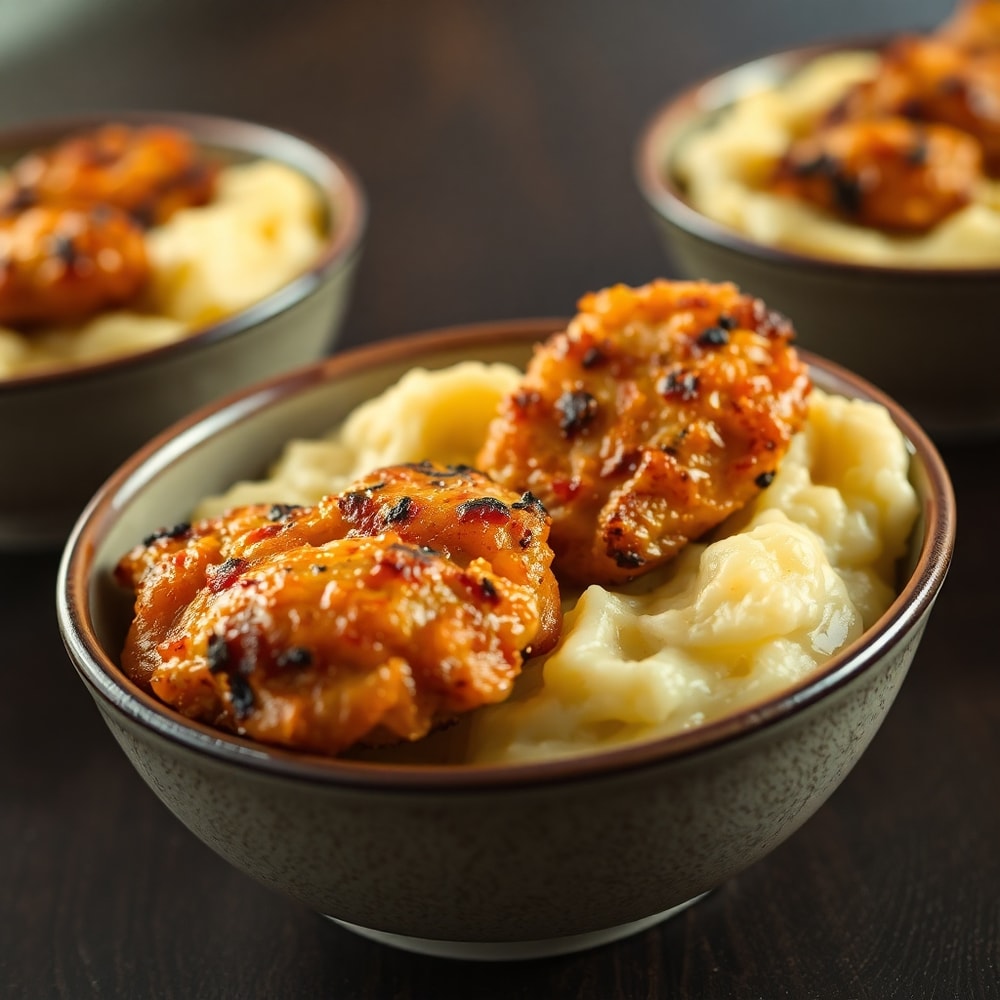 grilled chicken mashed potato bowls