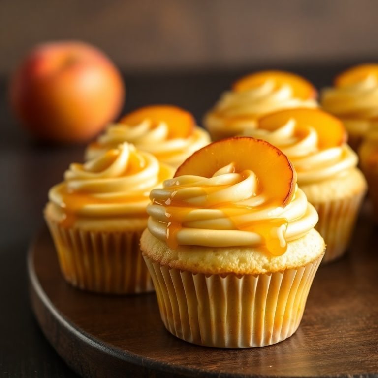 Honey Peach Cream Cheese Cupcakes