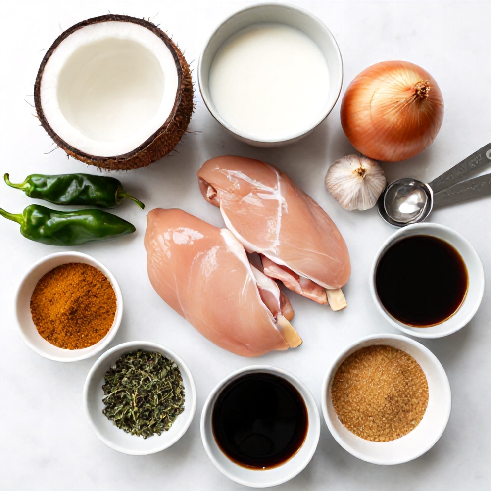 Raw Ingredients for Jamaican Curry Chicken