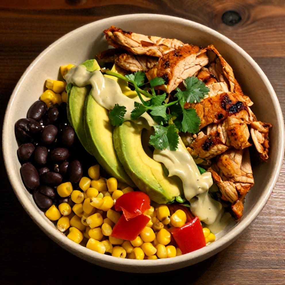 Finished Loaded Chicken Avocado Power Bowl