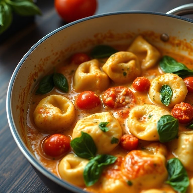 one pot creamy spinach tomato tortellini