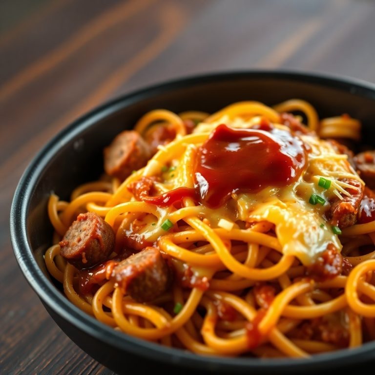 one-pot honey BBQ sausage pasta