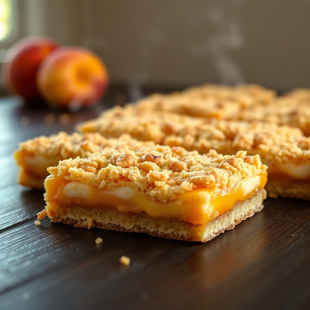 Peaches and Cream Crumble Bars