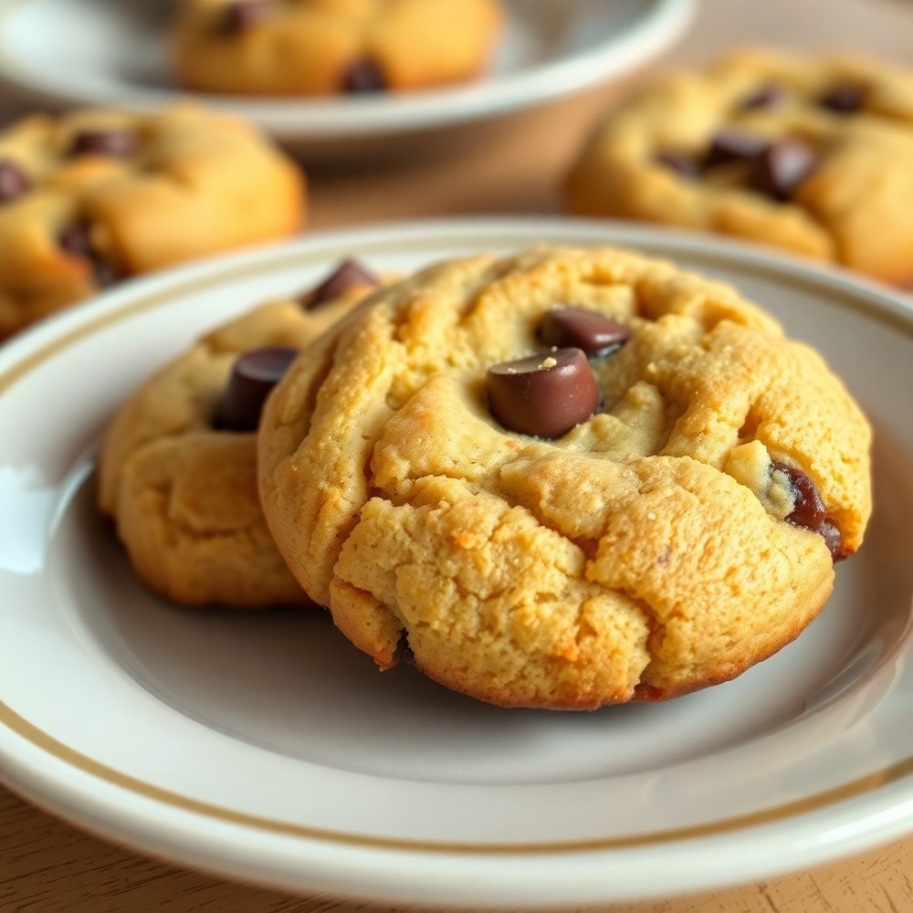 Soft and Fluffy Banana Bread Cookies on a plate