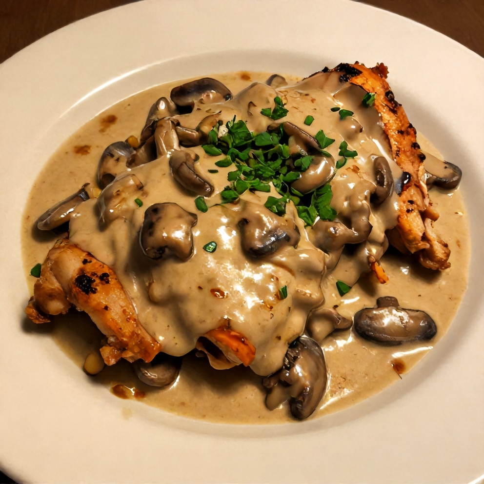 Plated Texas Roadhouse Smothered Chicken