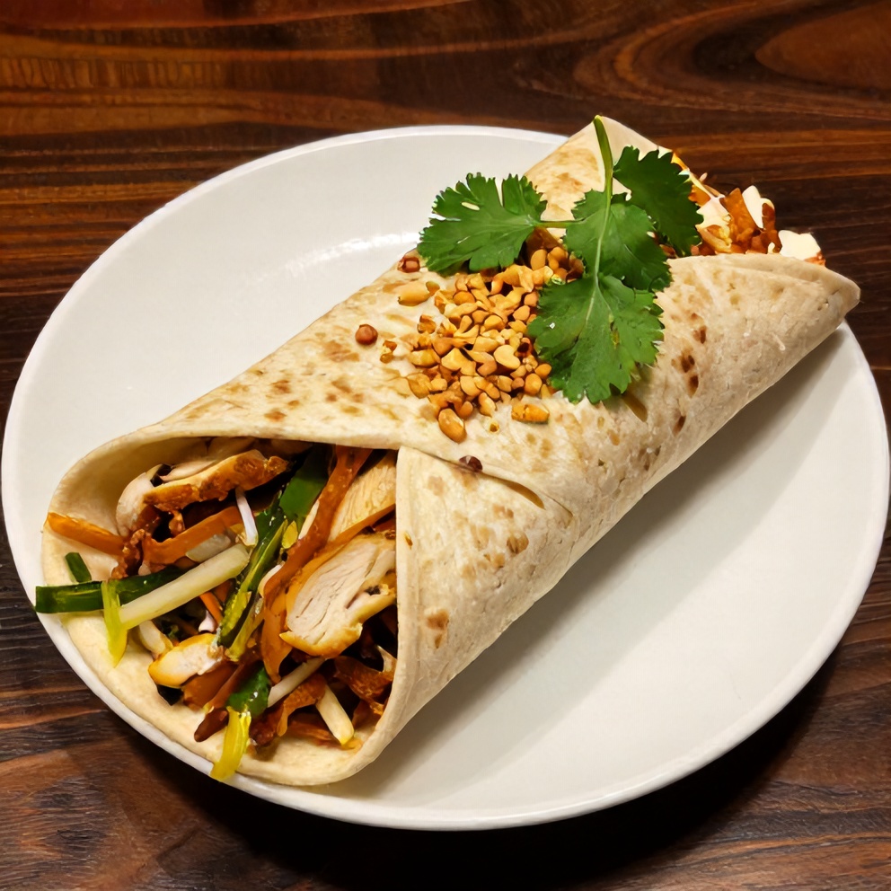 Thai Chicken Wrap on a plate