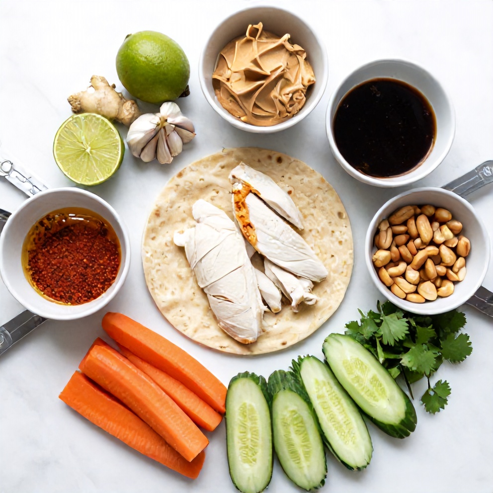 Thai-Inspired Chicken Wrap Ingredients