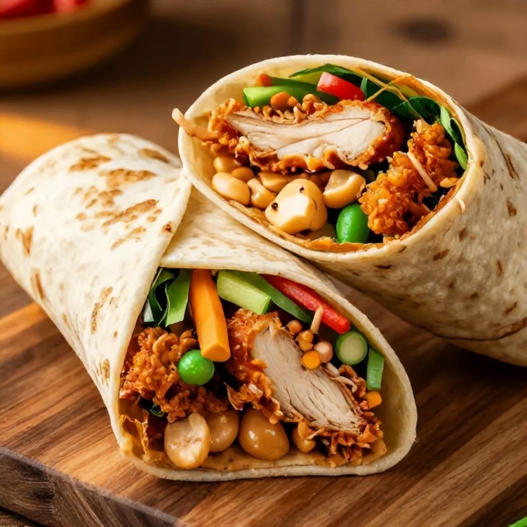 Thai Peanut Chicken Wraps