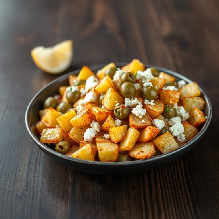crispy olive greek potato salad